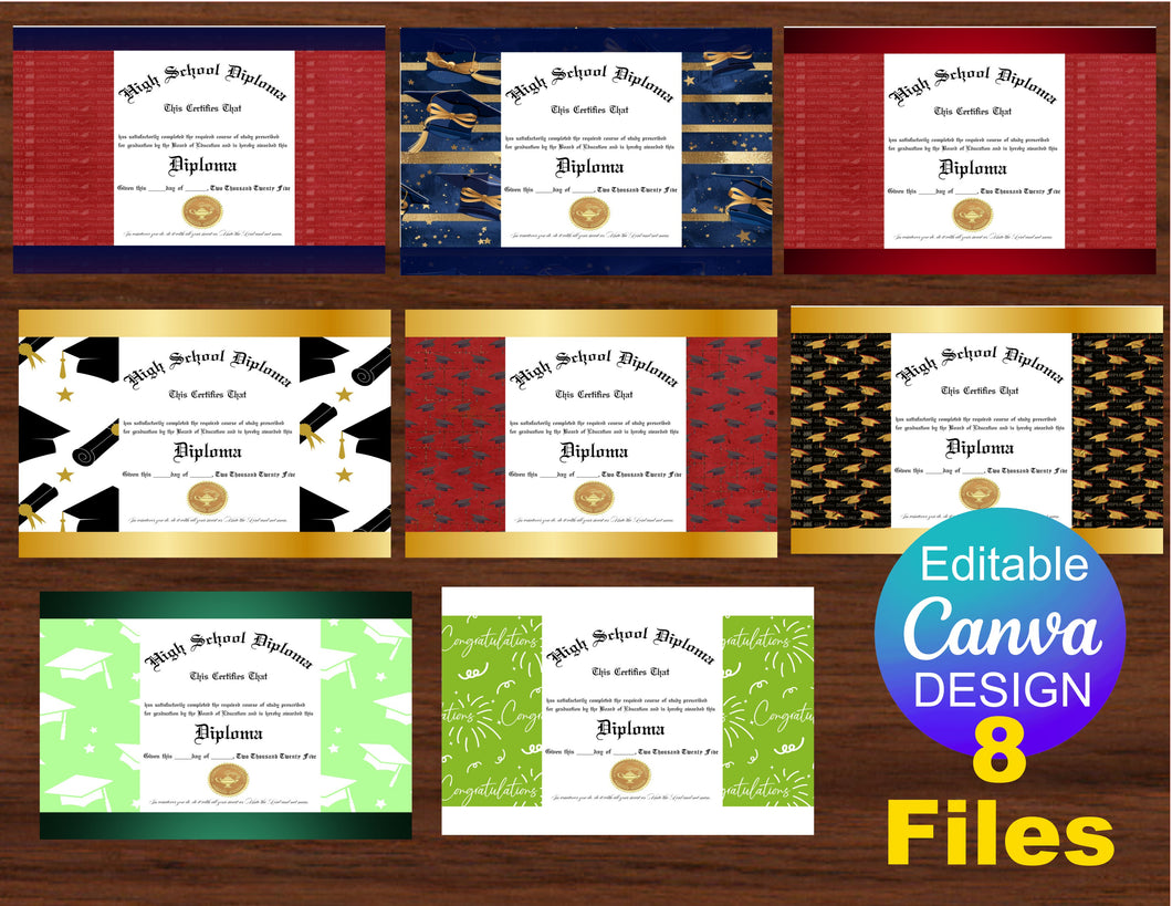 Diploma Chip Bag Template (8 Designs)