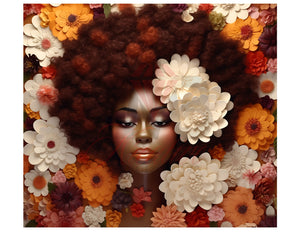 Floral Afro Woman 3D