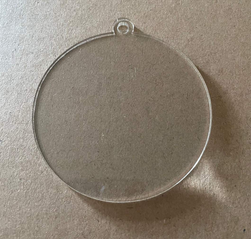 Blank Acrylic Ornament w/Top Hole (5pk)