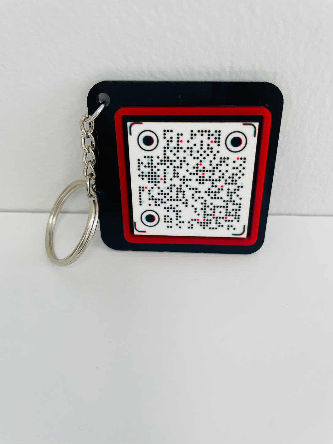 Double Sided Acrylic QR Code Keychain