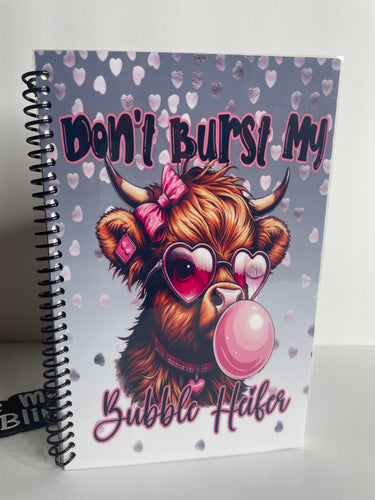 Don’t Burst My Bubble Highland Cow Journal