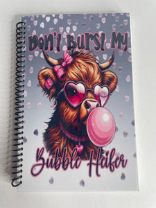 Don’t Burst My Bubble Highland Cow Journal