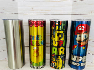 TikTok 20oz Silver Skinny Tumbler Straight-Sublimation Bundle