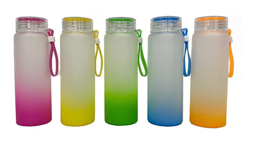 17oz Frosted Color Gradient Water Bottle