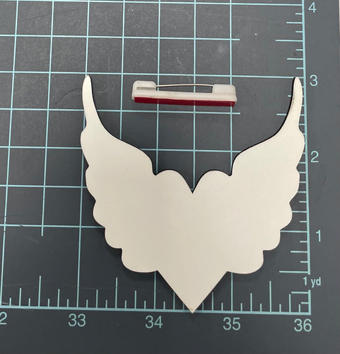 Sublimation MDF Heart Wings Pin